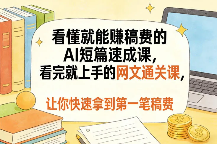 看懂就能賺稿费的AI短篇速成课,看完就上手的网文通关课,让你快速拿到第一笔稿费(更新8月) 看懂就能賺稿费的AI短篇速成课,看完就上手的网文通关课,让你快速拿到第一笔稿费(更新8月)