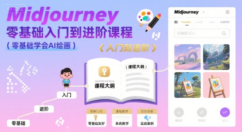 midjourney零基础入门到进阶课程，零基础学会AI绘画-梦帆创业网