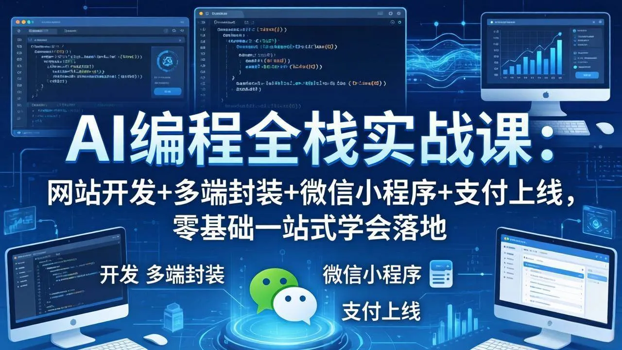 （18049期）AI编程全栈实战课：网站开发+多端封装+微信小程序+支付上线，零基础一站式学会落地-梦帆创业网