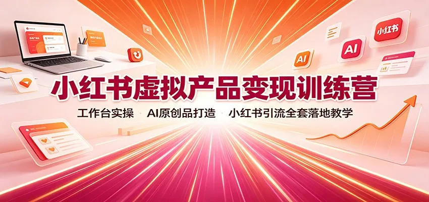 小红书虚拟产品变现训练营:工作台实操,AI原创品打造,小红书引流全套落地教学 小红书虚拟产品变现训练营:工作台实操,AI原创品打造,小红书引流全套落地教学