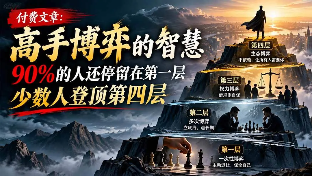 （20628期）【无水印】付费文章：高手博弈的智慧，90%的人还停留在第一层，少数人登顶第四层-梦帆创业网