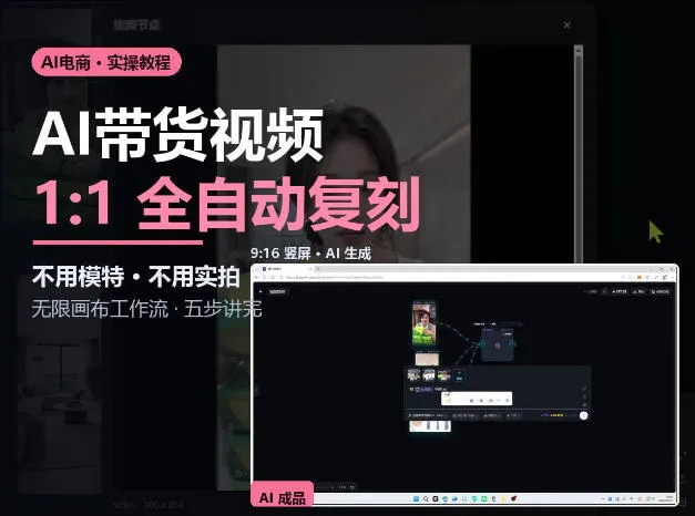 无限画布实操AI复刻带货视频完整流程不用模特不用实拍-梦帆创业网