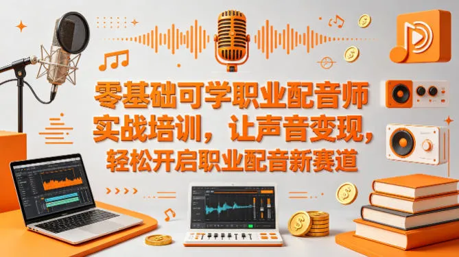 零基础可学职业配音师实战培训，让声音变现，轻松开启职业配音新赛道-梦帆创业网