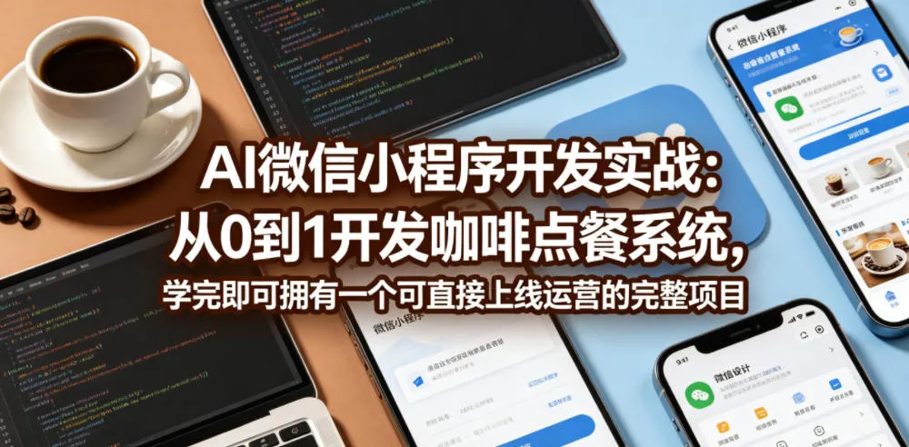 AI微信小程序开发实战：从0到1开发咖啡点餐系统，学完即可拥有一个可直接上线运营的完整项目-梦帆创业网