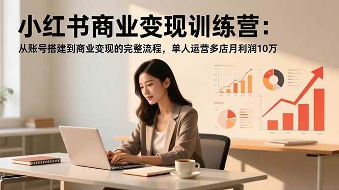 (16698期)小红书商业变现训练营:从账号搭建到商业变现的完整流程,单人运营多店月利润10万-梦帆创业网