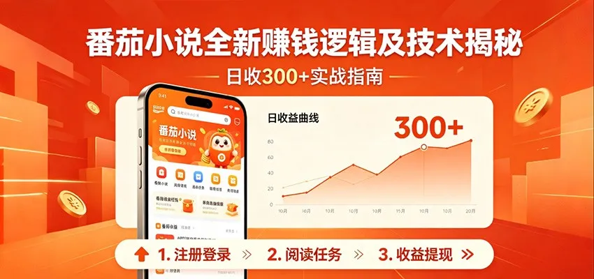 番茄小说全新赚钱逻辑及技术日收300+，小白新书皆可做！无脑赚就行了！-梦帆创业网