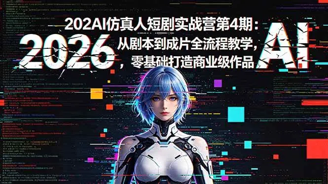 (18656期)2026AI仿真人短剧实战营第4期:从剧本到成片全流程教学,零基础打造商业级作品 (18656期)2026AI仿真人短剧实战营第4期:从剧本到成片全流程教学,零基础打造商业级作品