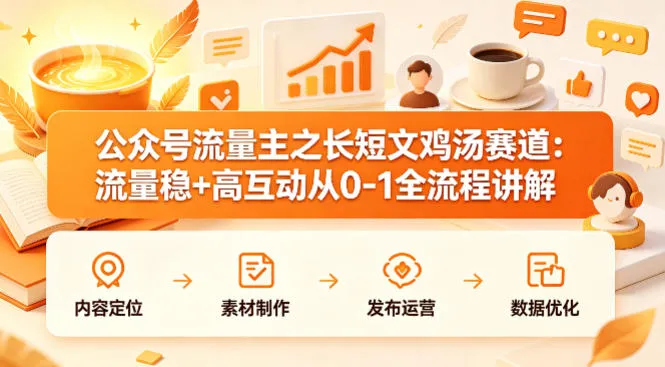 公众号流量主之长短文鸡汤赛道,流量稳+高互动,从0-1全流程讲解 公众号流量主之长短文鸡汤赛道,流量稳+高互动,从0-1全流程讲解