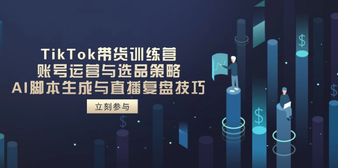 TikTok带货训练营，账号运营与选品策略，AI脚本生成与直播复盘技巧-梦帆创业网