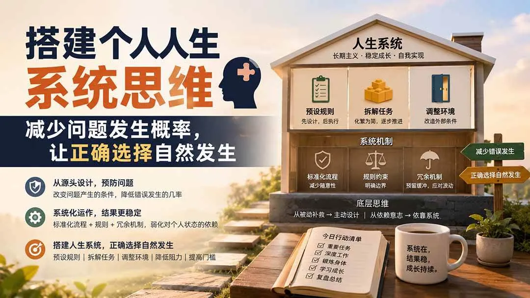 （19985期）付费文章：搭建个人人生系统思维：减少问题发生概率，让正确选择自然发生-梦帆创业网
