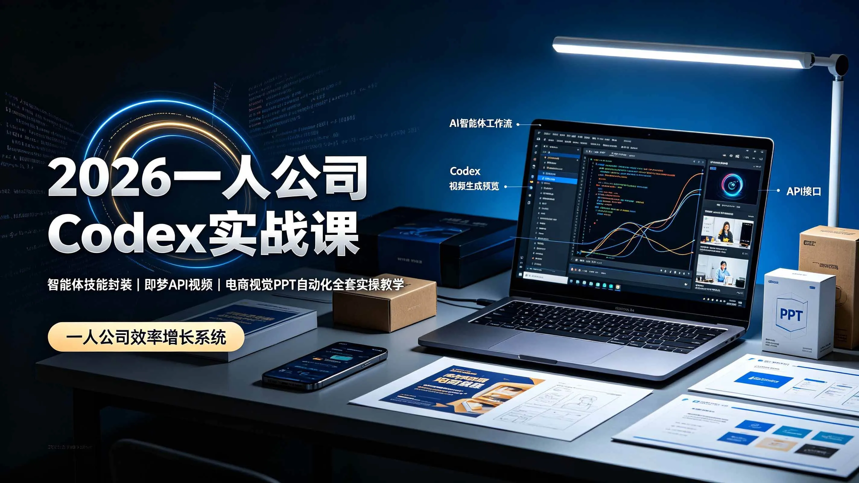 （19503期）2026一人公司Codex实战课◆智能体技能封装｜即梦API视频｜电商视觉PPT自动化全套实操教学-梦帆创业网