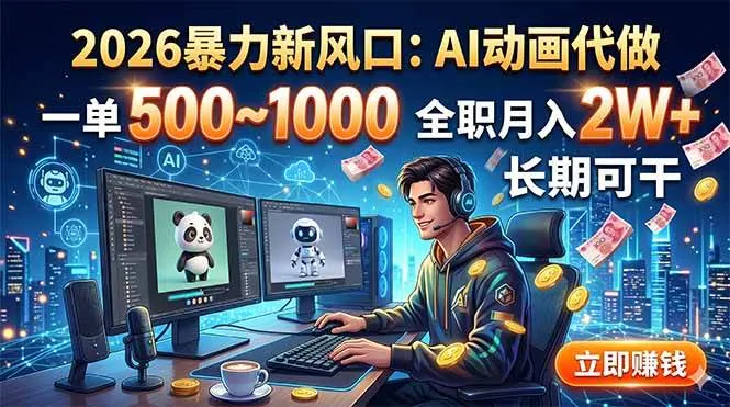（18993期）2026暴力新风口：AI动画代做，一单500~1000，全职月入2W+，长期可干-梦帆创业网