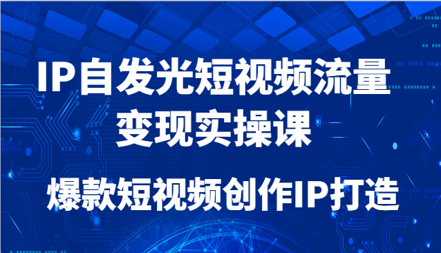 IP自发光短视频流量变现实操课，爆款短视频创作IP打造-梦帆创业网