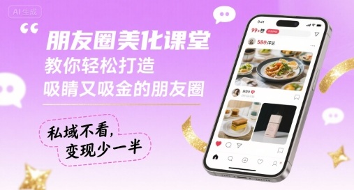 朋友圈美化课堂，教你轻松打造，吸睛又吸金的朋友圈，私域不看，变现少一半-梦帆创业网