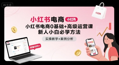 小红书电商0基础+高级运营课，新人小白必学方法，实操教学+案例分析-梦帆创业网