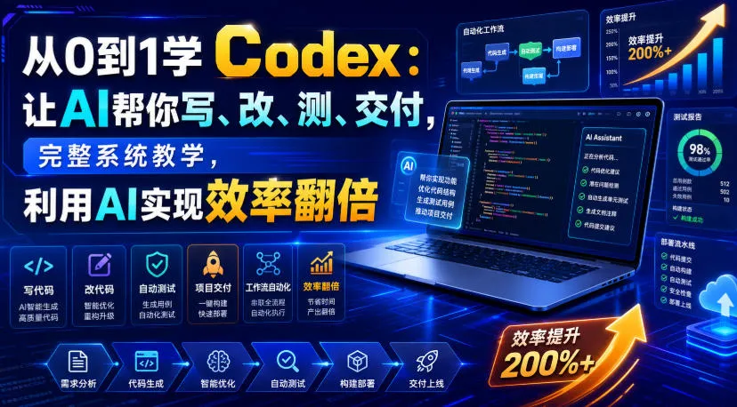 从0到1学Codex：让AI帮你写、改、测、交付，完整系统教学，利用AI实现效率翻倍-梦帆创业网