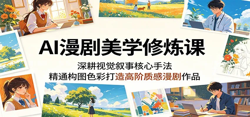 AI漫剧美学修炼课：深耕视觉叙事核心手法，精通构图色彩打造高阶质感漫剧作品-梦帆创业网