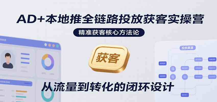 AD+本地推全链路投放获客实操营，快速掌握精准获客技巧，当天投放当天转化高效营销-梦帆创业网
