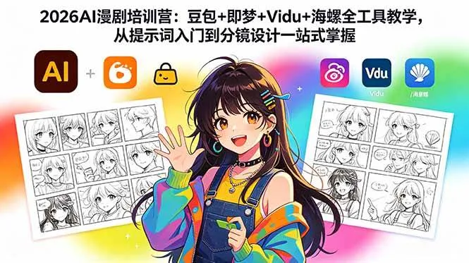 （18607期）2026AI漫剧培训营：豆包+即梦+Vidu+海螺全工具教学，从提示词入门到分镜设计一站式掌握-梦帆创业网