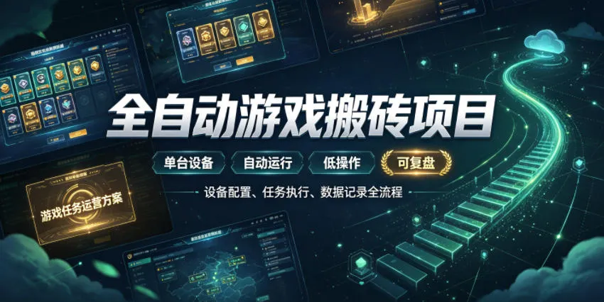 实现全自动游戏搬砖躺賺，每日稳定收益千元，近几年最稳，一台设备就能做！【揭秘】-梦帆创业网