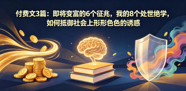 付费文3篇：即将变富的6个征兆，我的8个处世绝学，如何抵御社会上形形色色的诱惑-梦帆创业网