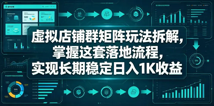 虚拟店铺群矩阵玩法拆解，掌握这套落地流程，实现长期稳定日入1K收益【揭秘】-梦帆创业网