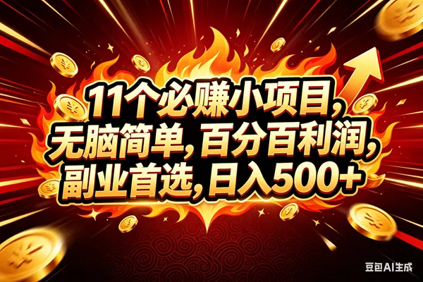 （18245期）11个必赚钱的小项目，百分百赚米，无脑简单，副业首选，日入300+-梦帆创业网