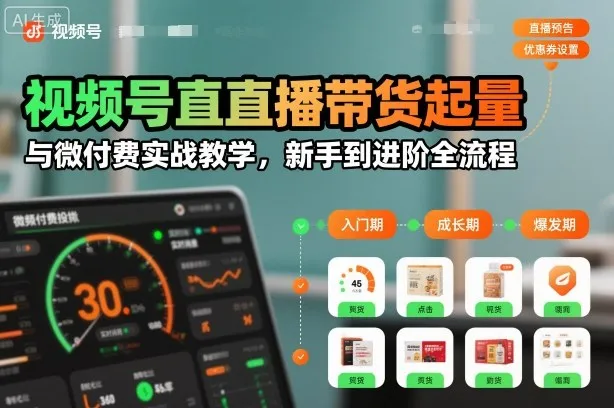 视频号直播带货起量与微付费实战教学,新手到进阶全流程(更新26年10月) 视频号直播带货起量与微付费实战教学,新手到进阶全流程(更新26年10月)
