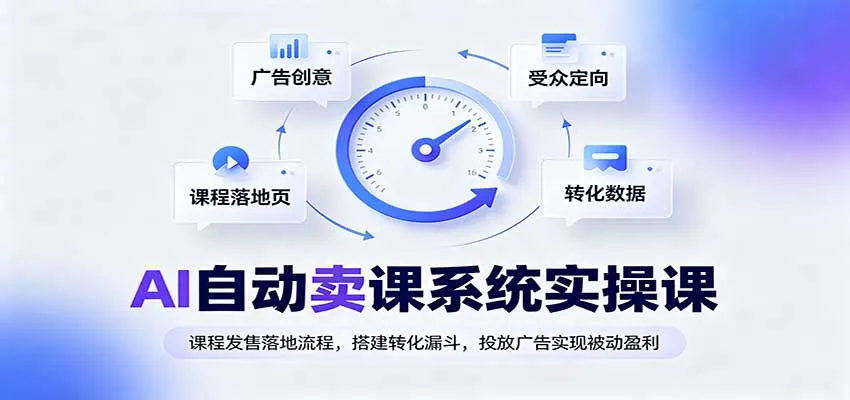 AI自动卖课系统实操课：课程发售落地流程，搭建转化漏斗，投放广告实现被动盈利-梦帆创业网