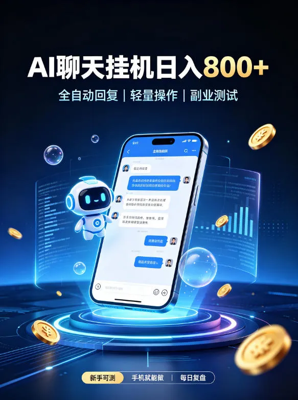 AI聊天挂G项目,日入800➕,全自动操作,适用个人副业,支持工作室矩阵操作【揭秘】 AI聊天挂G项目,日入800➕,全自动操作,适用个人副业,支持工作室矩阵操作【揭秘】