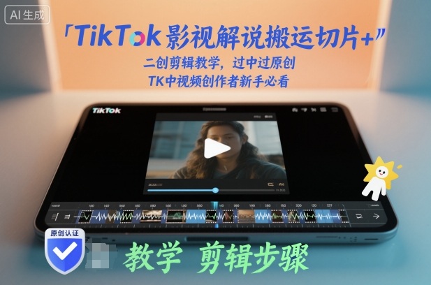 TikTok影视解说搬运切片+二创剪辑教学，过中过原创，TK中视频创作者新手必看-梦帆创业网