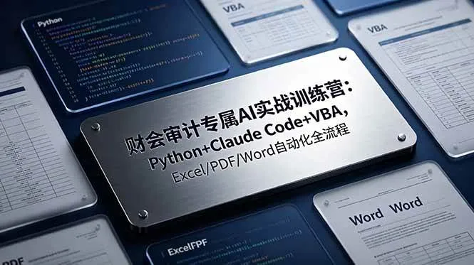 （19268期）财会审计专属 AI实战训练营-更新：Python+Claude Code+VBA，Excel/PDF/Word自动化全流程-梦帆创业网
