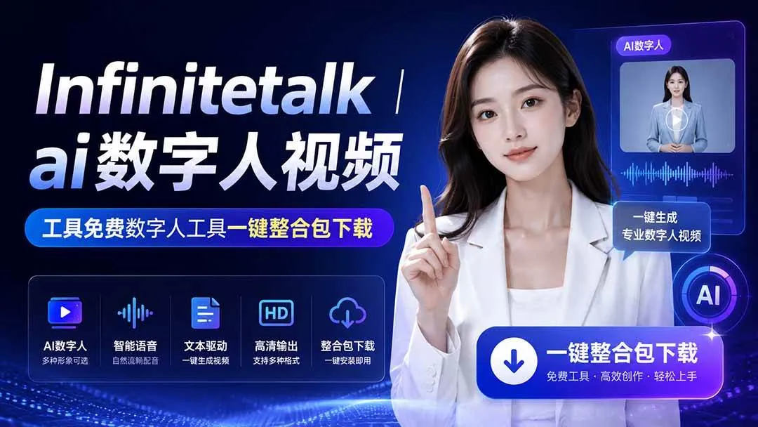 （20008期）Infinitetalk丨ai数字人视频-工具免费数字人工具一键整合包下载-梦帆创业网