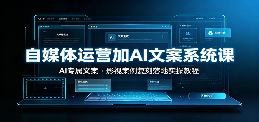 自媒体运营加AI文案系统课：：AI专属文案，影视案例复刻落地实操教程-梦帆创业网