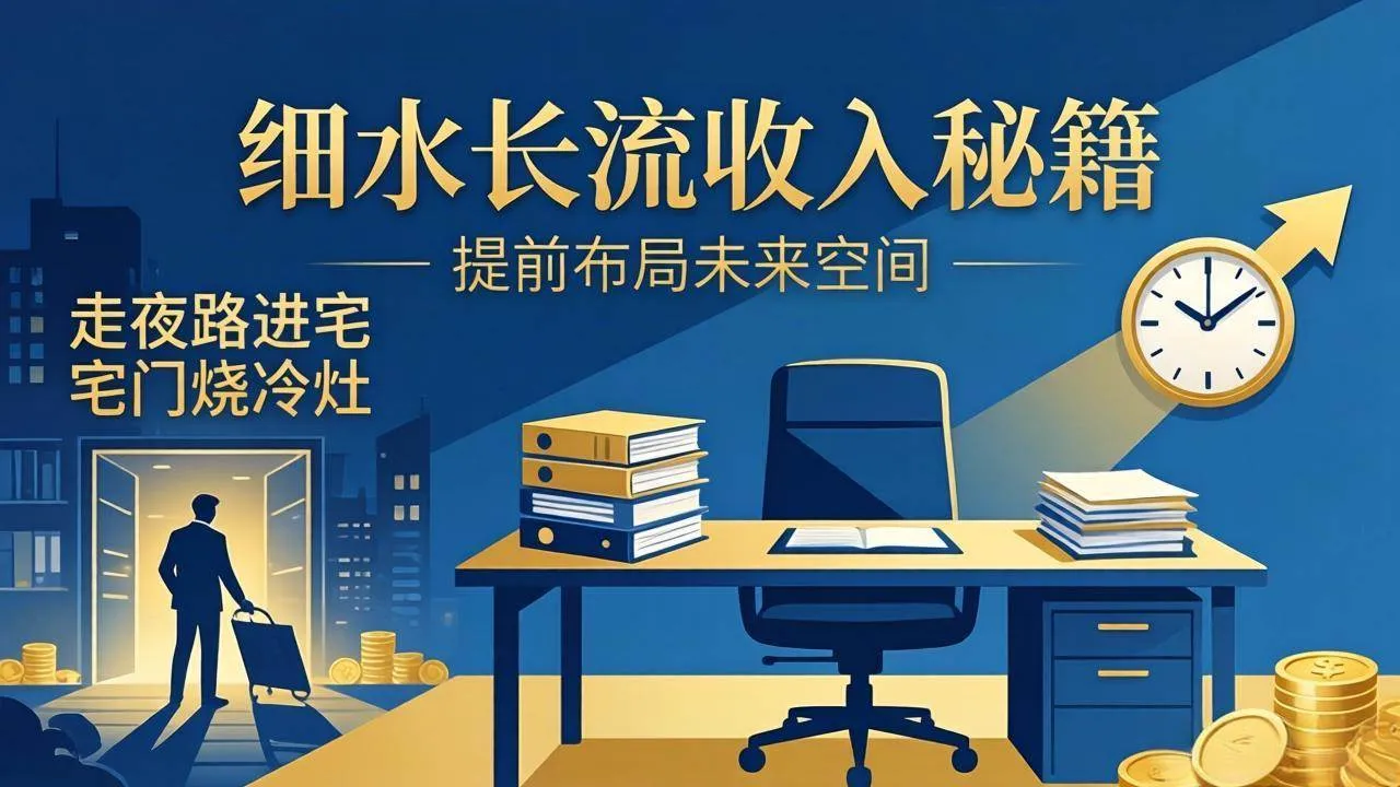 （17836期）某付费文章：细水长流收入秘籍：走夜路进宅门烧冷灶，提前布局未来空间-梦帆创业网
