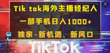 Tik tok海外主播经纪人，一部手机日入多张，独家-新机遇、新风口-梦帆创业网