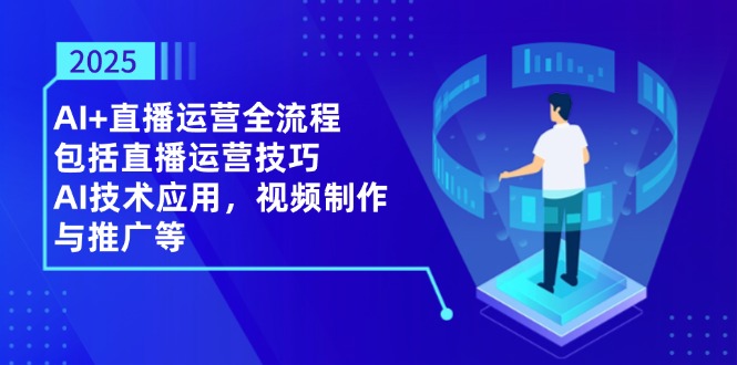 2025AI+直播运营全流程，包括直播运营技巧，AI技术应用，视频制作与推广等-梦帆创业网
