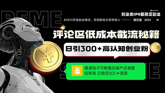 评论区低成本引流秘籍，精准钩子直击用户，单账号日增300+创业粉，日稳…-梦帆创业网