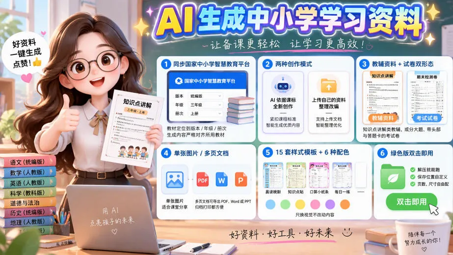 孩子的教辅别再乱买了：同步国家中小学智慧平台，AI一键生成图文教辅和试卷-梦帆创业网