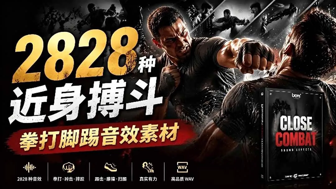 （19072期）宝藏级别音效！2828种近身搏斗拳打脚踢音效素材，全部中文分类，免解压使用 Close Combat-梦帆创业网