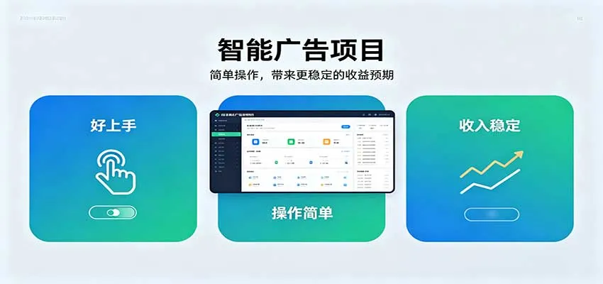 智能广告挂机项目，操作简单上手快，收益稳定可持续。稳定日入300+-梦帆创业网