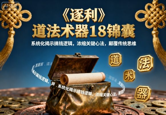 《逐利》道法术器18锦囊，系统化揭示搞钱逻辑，浓缩关键心法，颠覆传统思维（更新）-梦帆创业网