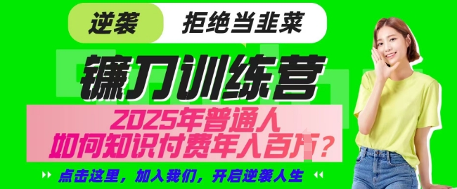【网创项目终点站-镰刀训练营超级IP合伙人】25年普通人如何通过知识付费实现逆袭【揭秘】-梦帆创业网