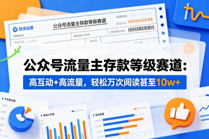 公众号流量主之存款等级赛道，高互动+高流量，轻松达到万次阅读，甚至10w+-梦帆创业网