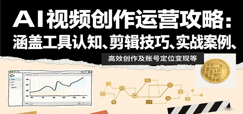 AI视频创作运营攻略：涵盖工具认知、剪辑技巧、实战案例、高效创作及账号定位变现等-梦帆创业网