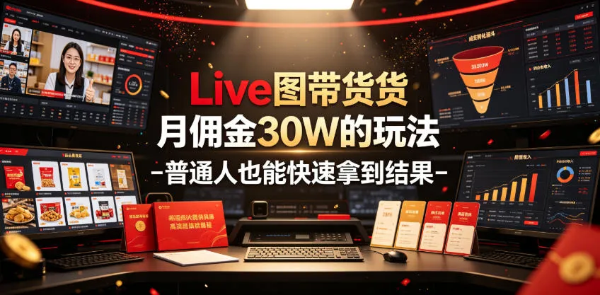 Live图带货月佣金30W的玩法-普通人也能快速拿到结果-梦帆创业网