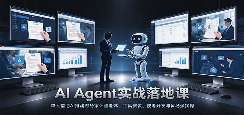 AI Agent实战落地课:单人借助AI搭建财务审计智能体,工具安装、技能开发与多场景实操 AI Agent实战落地课:单人借助AI搭建财务审计智能体,工具安装、技能开发与多场景实操