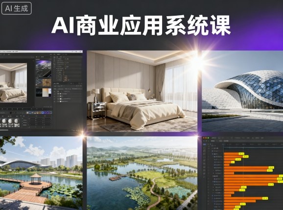 AI商业应用系统课，室内-软装-建筑-景观，智能设计+效果图+动画画实战-梦帆创业网