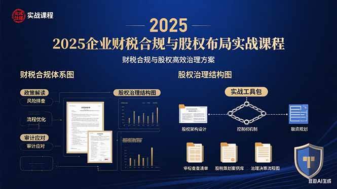 （15802期）2025企业财税合规与股权布局的实战课程：财税合规与股权高效治理方案-梦帆创业网