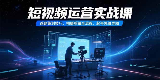 （15375期）短视频运营实战课，选题策划技巧，拍摄剪辑全流程，起号思维导图-梦帆创业网